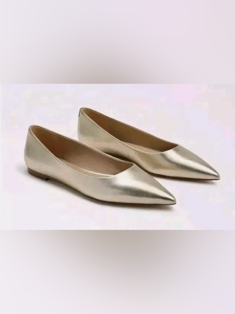 Sam Edelman Metallic Pointed Ballet Flats - Gold